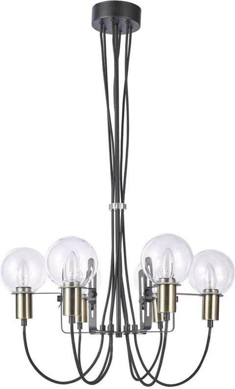 Thumbnail - Italux Gianni - Moderner hängender Anhänger Antikbronze, Schwarz 6 Licht mit Glasschirm, E14