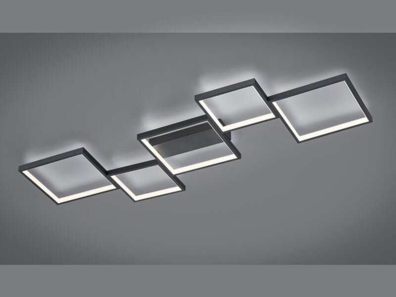Sorrento LED-Deckenleuchte 5 Quadrate L120 cm Schwarz Trio Beleuchtung