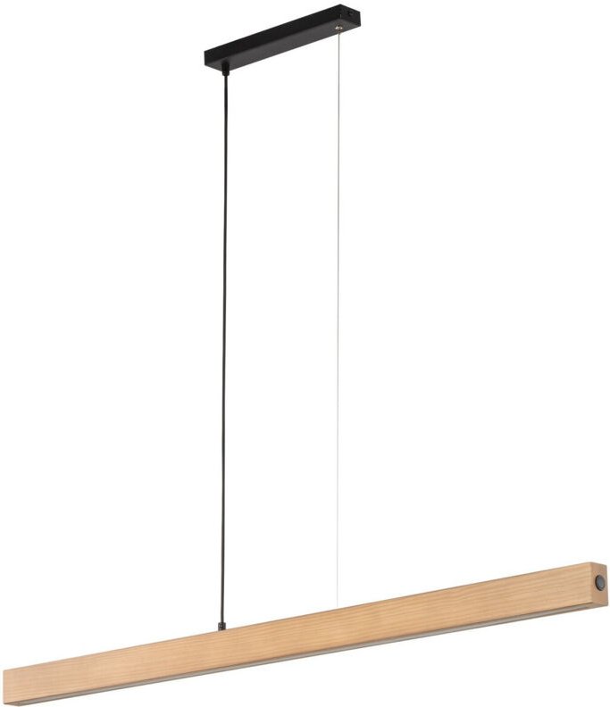 TK Teo 126cm integrierte LED-Pendelleuchte, Kiefer, Schwarz, 1xLED