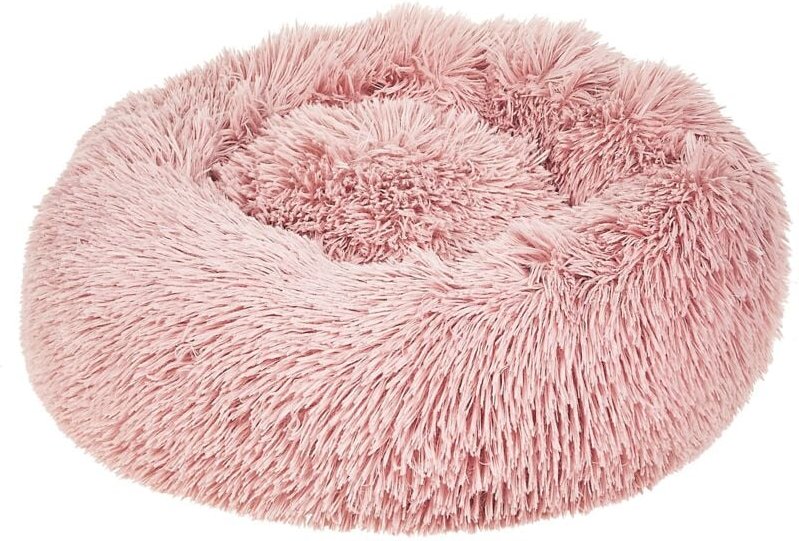 Tierbett Pelzimitat Rosa ø 50 cm Hundekissen aus Polyester für Hunde, sowie Katzen Wohnzimmer Flur Schlafzimmer Kuscheli...
