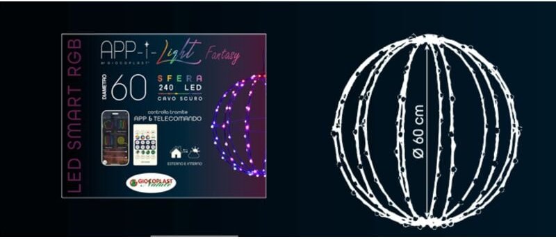 App-gesteuerte rgb-led-lichtkugel durchmesser 60 cm 240 leds 14125031