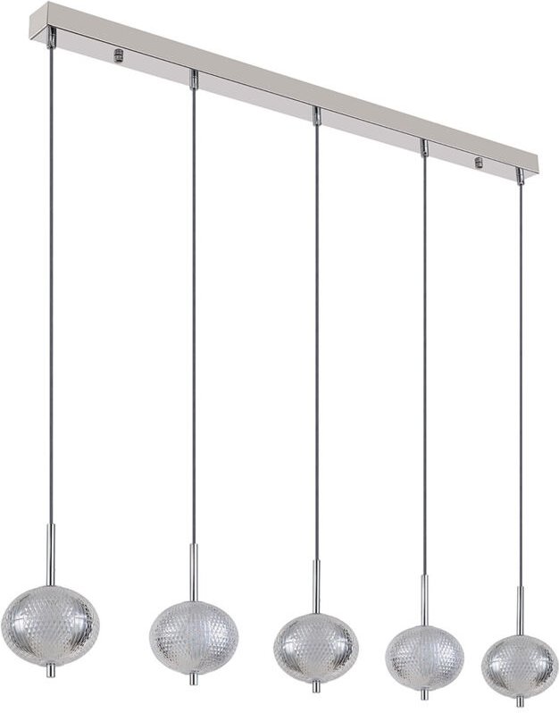 Esszimmerleuchte Hängelampe Pendelleuchte led Kugeln klar cct Metall verchromt