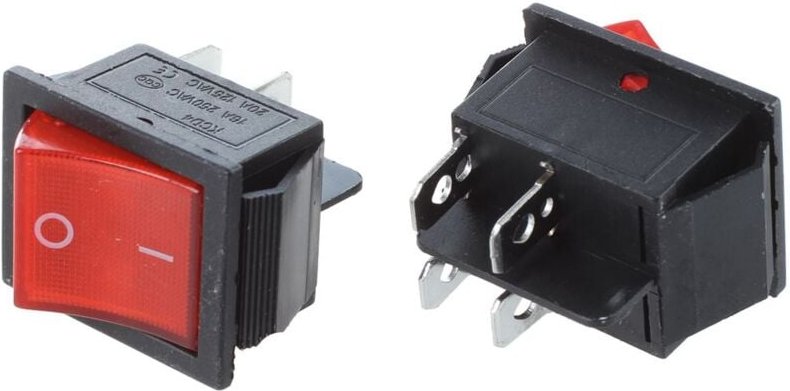 R) 2 Stueck KCD4 dpst on-off 4-Pin Wippschalter 15A/ 20A ac 250V/ 125V