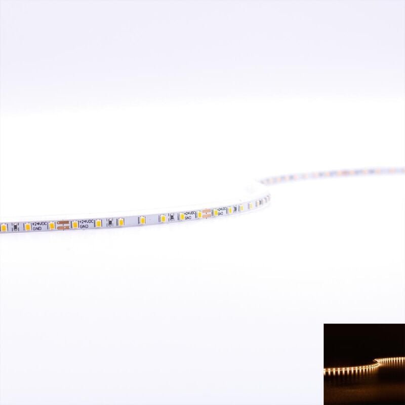 Strip 24V CRI90 LED Streifen 5M 4W/m 140LED/m 3,5mm - Lichtfarbe: Warmweiß 3000K - Schutzart: IP20