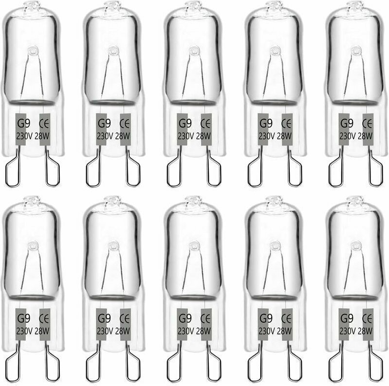 G9 Halogenlampe, 28 W, 230 V, 370 lm, 2700 K warmweiß, dimmbar, G9-Kapsellampen, für Kronleuchter, Gartenbeleuchtung, Wa...