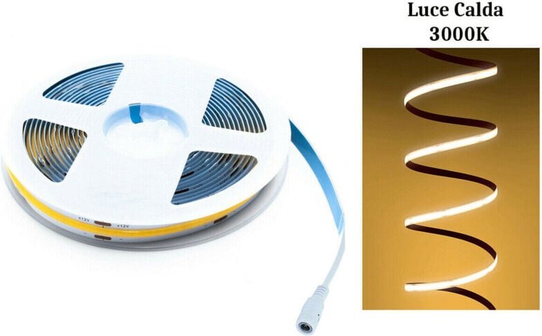 5 M Selbstklebender Led-Cob-Streifen, Warmweiß, 40 W, Zuschneidbar, Flexibel, Cob320, 12 V