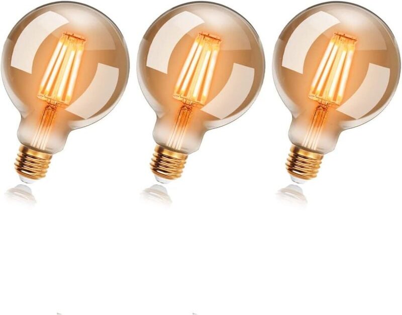 W Edison Vintage G80 LED-Glühbirnen, Warmweiß 2200 K E27, entspricht 48 W Glühlampe, Retro-Glühbirne, Retro-Antike-Dekol...