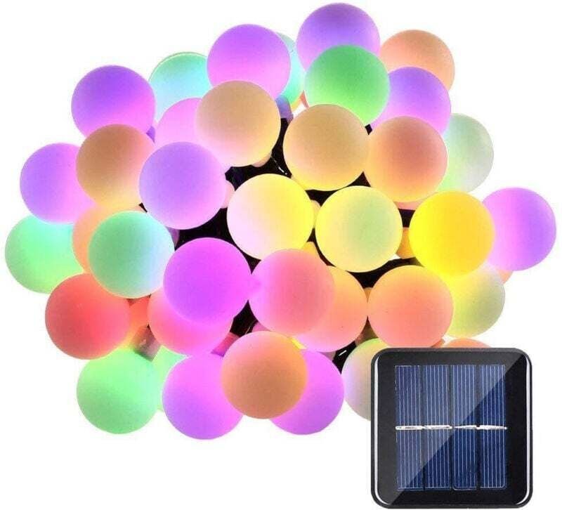 FlkwoH Solar-Lichterkette für draußen, 11 m, 60 LEDs, Solar-Lichterkette, IP65, wasserdicht, mit 8 Modi, Solar-Lichterke...