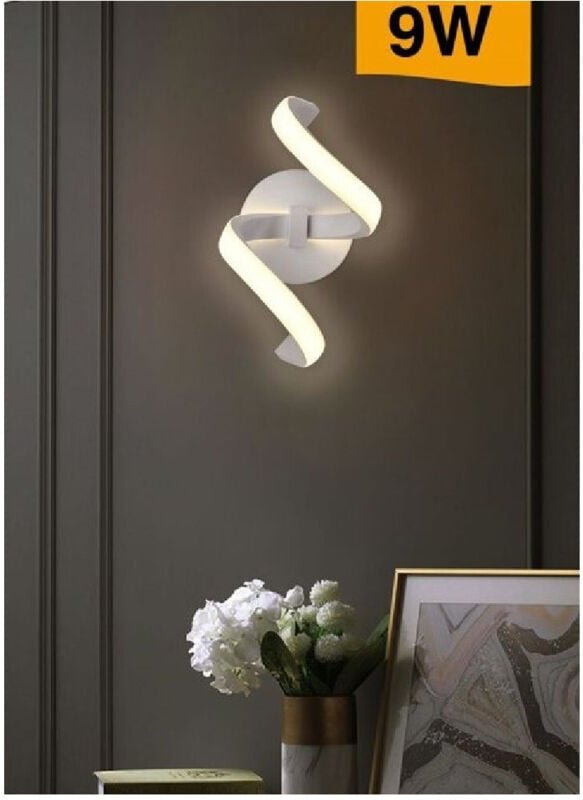 Trade Shop Traesio - Trade Shop - led Wandleuchte 9 Watt Spirale Curve natürliches Licht kalt warm E58 weiß -