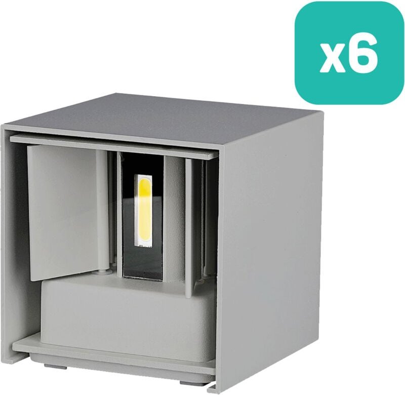 Thumbnail - V-TAC LED Quadratische Wandleuchte - Bridgelux - IP65 Wasserdicht - Grau - 5W - 700 Lumen - 3000K - 6er-Pack