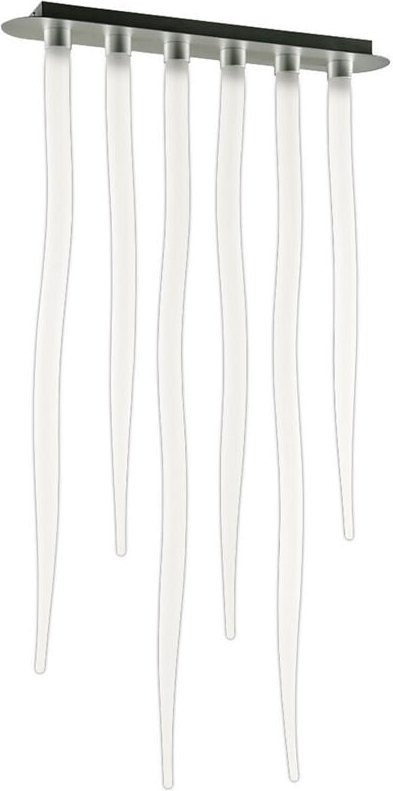 Inspired Mantra Estalacta Deckenleuchte GU10, 6-flammig, GU10, linear, für den Innenbereich, Silber/Opalweiß