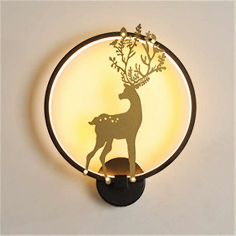Nordic Elk Wandleuchte, Nachttischlampe für modernes, minimalistisches Schlafzimmer, Treppenhaus, Balkon, LED-Flurleucht...