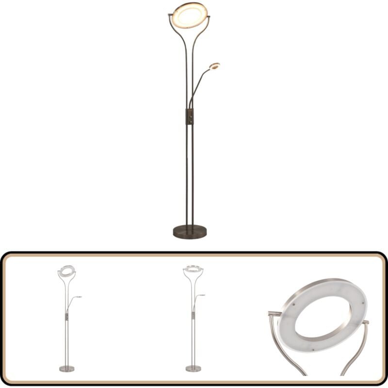 Stehlampe 18 w Silbern 180 cm Dimmbar - Stehlampe - LED-Lampe - Deckenfluter - Leselampe - Wohnzimmerleuchte