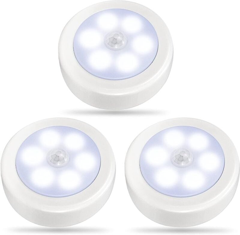 3er-Pack Bewegungsmelder-Innenleuchten, LED-Schrankleuchten, batteriebetriebenes Nachtlicht, kabellose Wandleuchte für T...