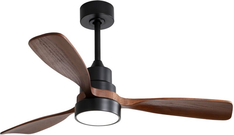 122 cm Deckenventilator aus Holz mit 3 Flügeln aus Massivholz + Licht, ferngesteuerter Gleichstrommotor für das Wohnzimm...