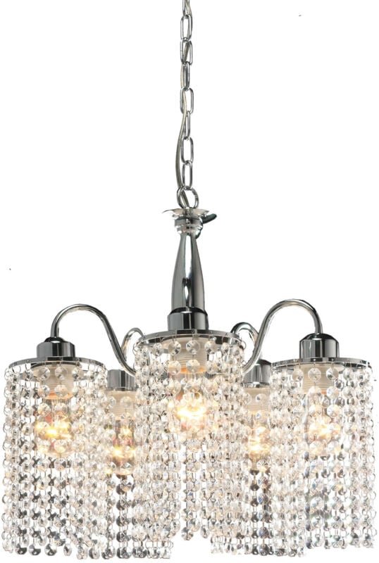 BRIGHT STAR 5xE27 silber/transparent Pendelleuchte LP-812/5P Light Prestige