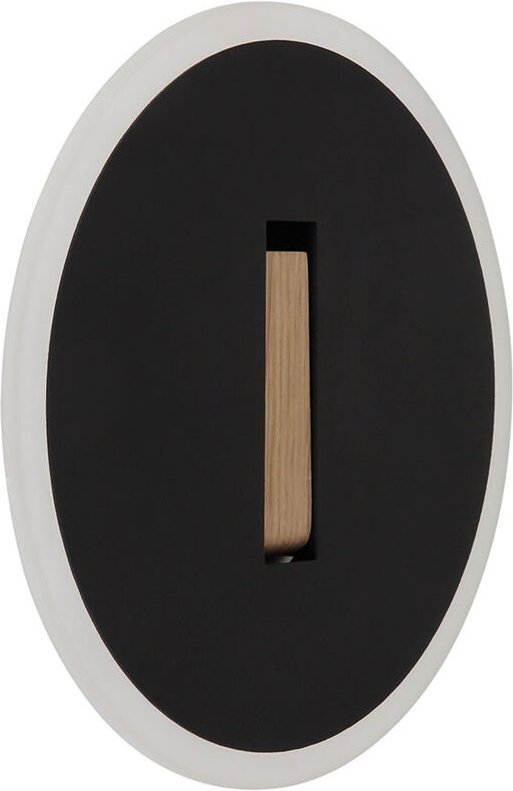 Wandleuchte Wandlampe schwarz Holzlampe Wohnzimmerleuchte opal led d 20,4 cm