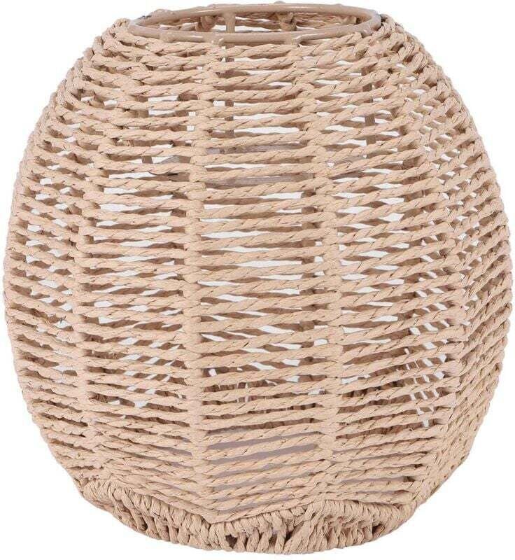 Handgewebter Rattan-Lampenschirm im Retro-Stil, dekorative Beleuchtung, Kronleuchter-Lampenabdeckung