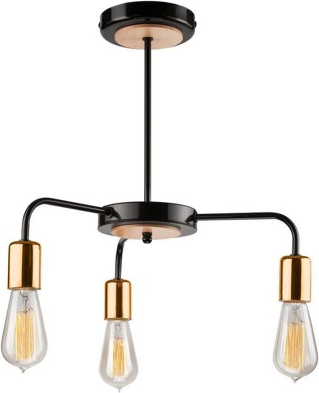 Lamkur Lighting - Lamkur Erica Industrial Multi Arm Halbbündige Deckenleuchte Schwarz, 3x E27