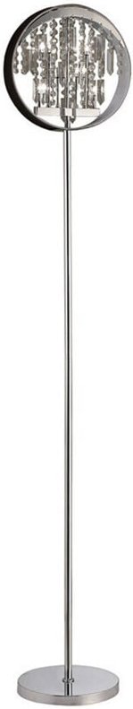 Inspired Geo Stehlampe mit schwarzem Schirm, 9-flammig, G4, poliertes Chrom/Kristall, nicht kompatibel mit LED/CFL