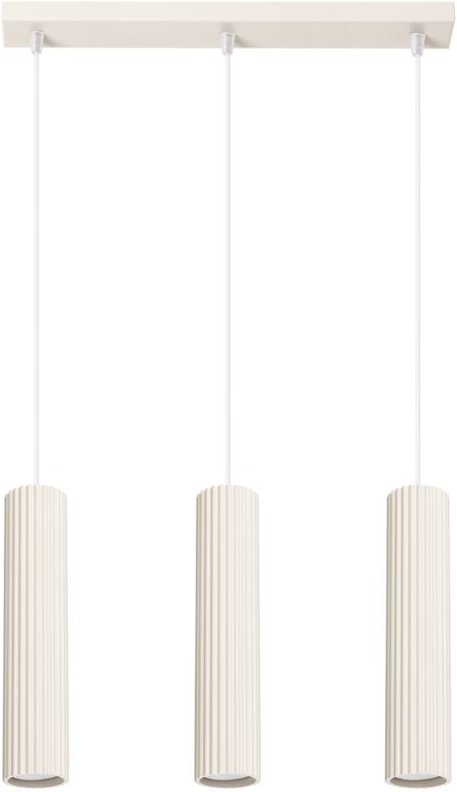 Moderne beige Hängelampe mit drei Wellrohren für die Kücheninsel 3xGU10 10W KARBON Sollux Lighting