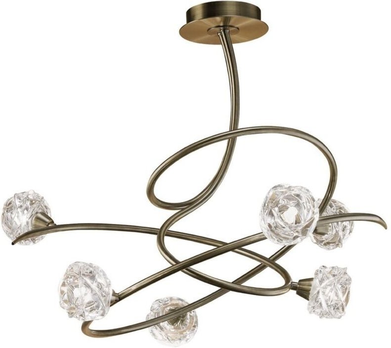 Inspired Mantra - Maremagnum - Semi Flush Decke 6 Light G9, Antik Messing