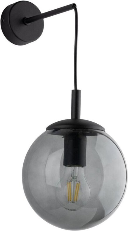TK Esme Globe Wandleuchten Schwarz, Graphitglas 1xE27
