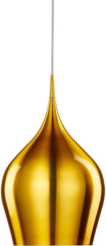 Thumbnail - Pendelleuchte Esstischleuchte gold Wohnzimmer Hängelampe Aluminium, Glocken-Design, 1x E27, DxH 24 x 160 cm