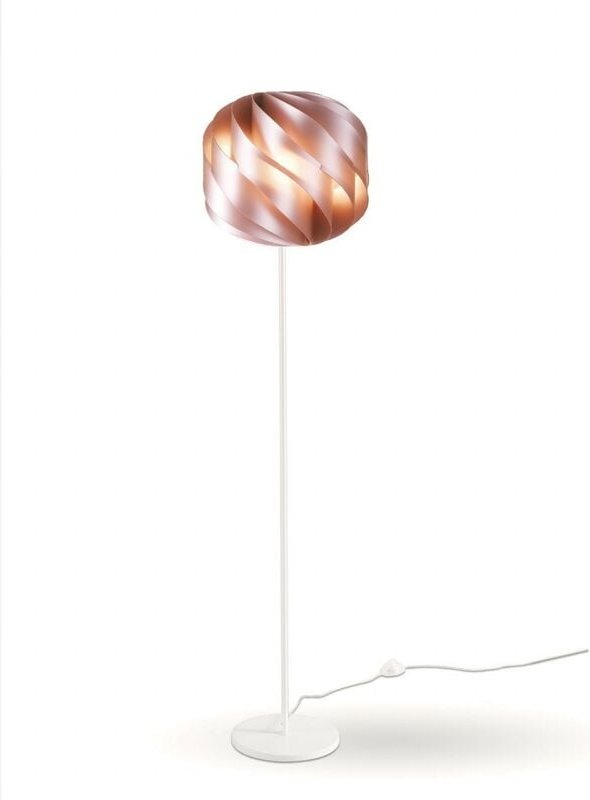 Metallfuß und -schaft aus rosafarbenem Metall cm. 40 x 170h