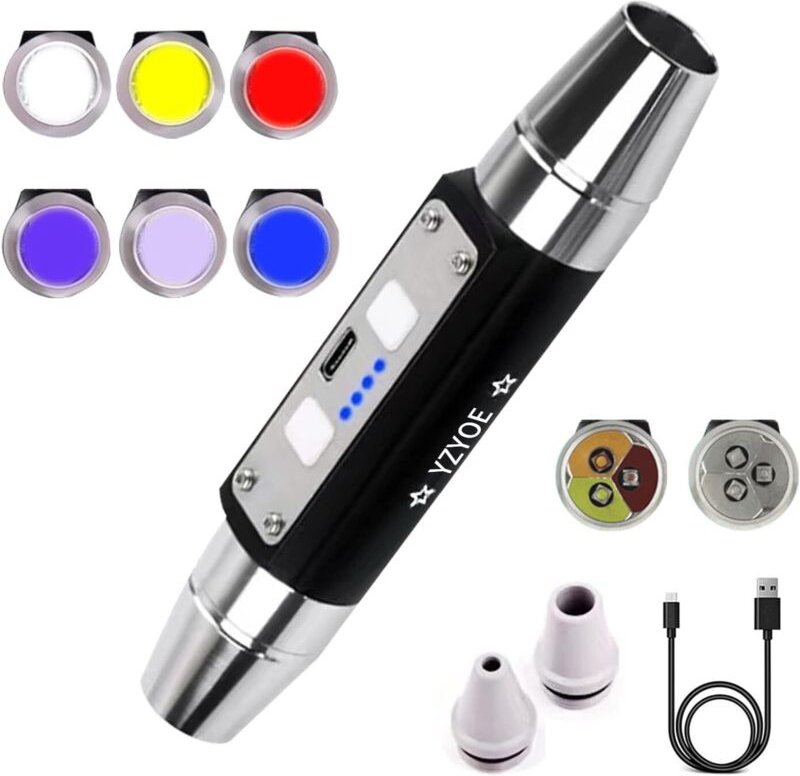 Wiederaufladbare Edelstein-Taschenlampe mit sechs LEDs, Jade-Bewertungsleuchte, superhelle Diamant-Detektorlampe