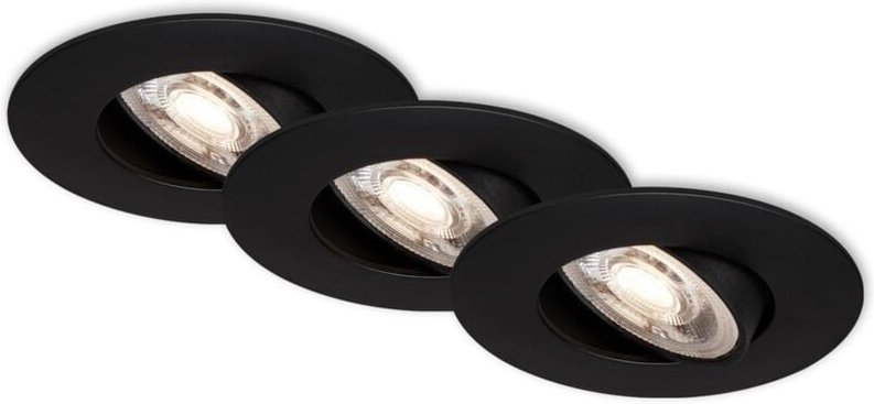 LED Einbauleuchten Schwenkbar 3er Set 5 W matt-schwarz Kunststoff Briloner