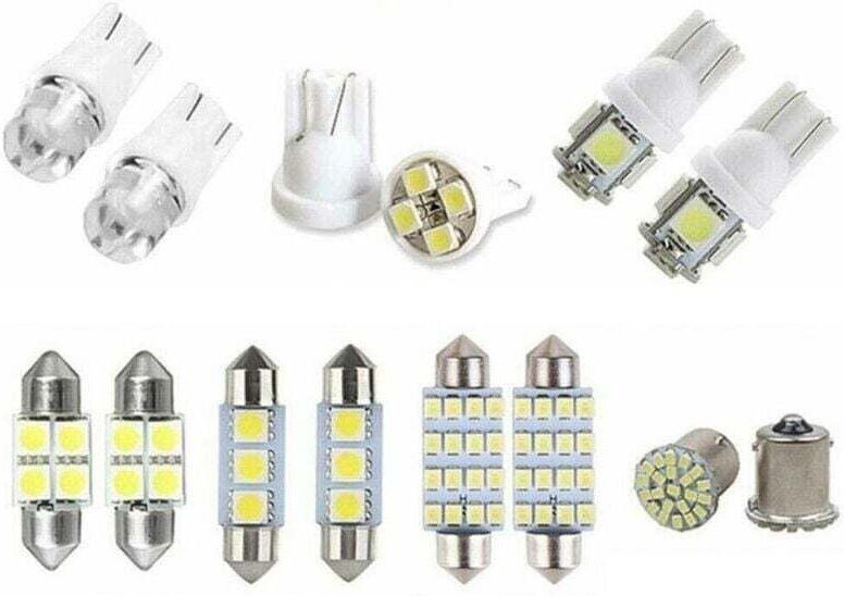 Set mit 14 LED-Lampen für Kofferraum-/Kennzeichen-/Innenraumbeleuchtung