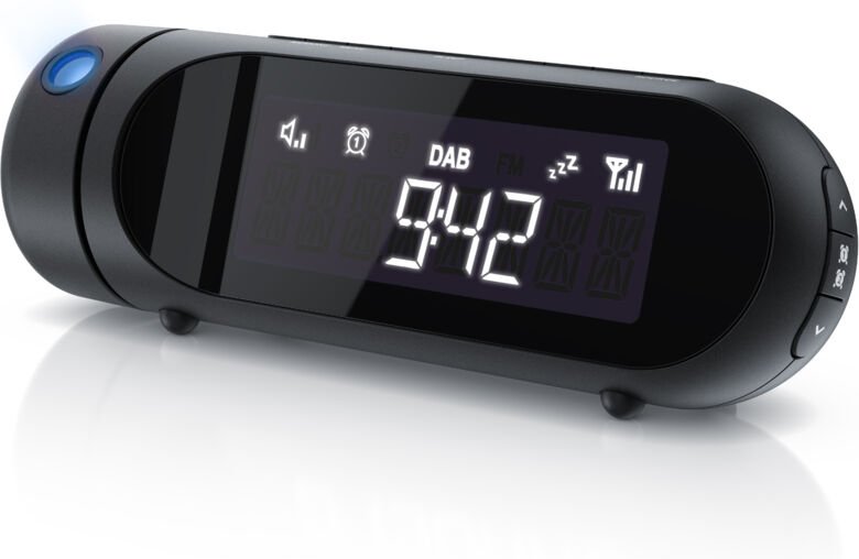 BEARWARE DAB+ Radiowecker mit Projektion - Küchenradio digital - FM und DAB/DAB + Radio mit je 20 Speicherplätzen - 16 L...