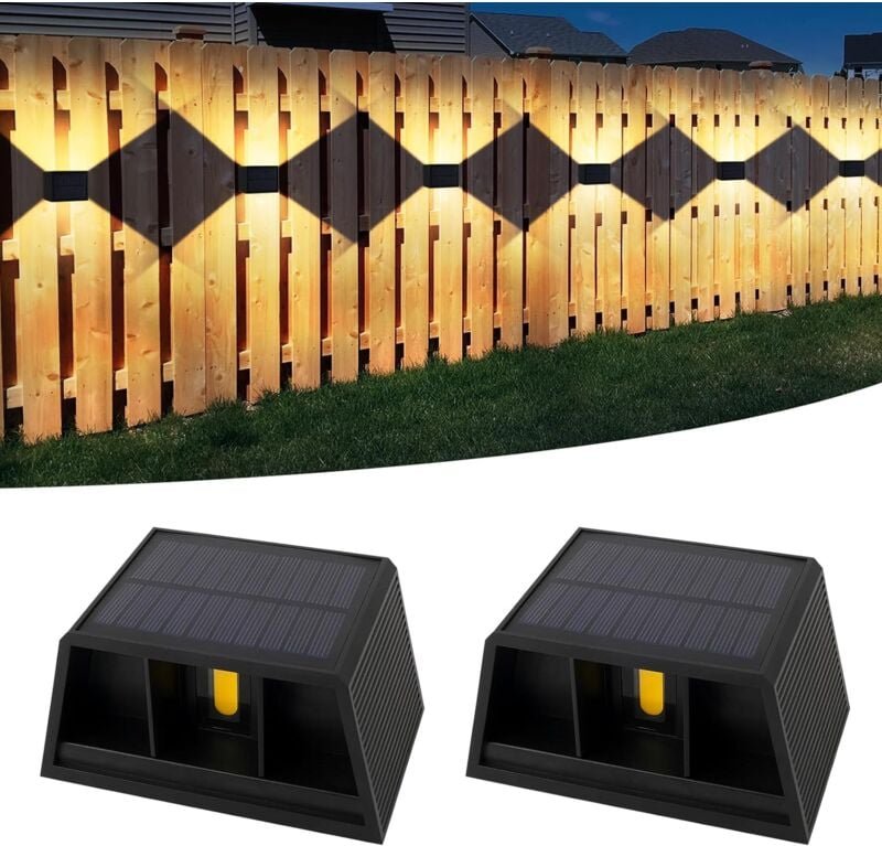 Stück Außenwandleuchte 3000K warmes Licht Solar Wandlampe Außen Vintage Solar Wandleuchte, verstellbare Up Down Solarleu...