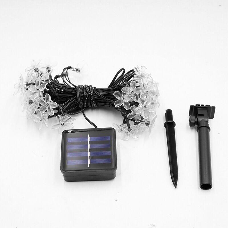 Solar-Lichterkette, Kirschblütenfee, 7 m, 50 LEDs, 8 Modi, für den Außenbereich, wasserdicht, für Garten, Weihnachten, T...