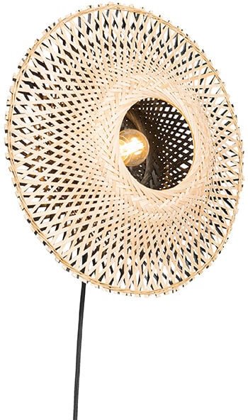 Orientalische Wandleuchte Rattan 35 cm mit Stecker - Rina