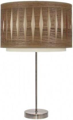 Fabrilamp - alexandra couchtisch 1xe27 leder/dunkles holz 61x30x30 cm