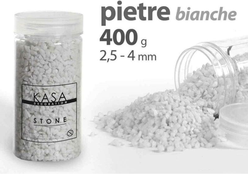 Trade Shop Traesio - Trade Shop - dekosteine vase pflanzen decoupage weiss 400 g 2,5-4 mm 735639 -