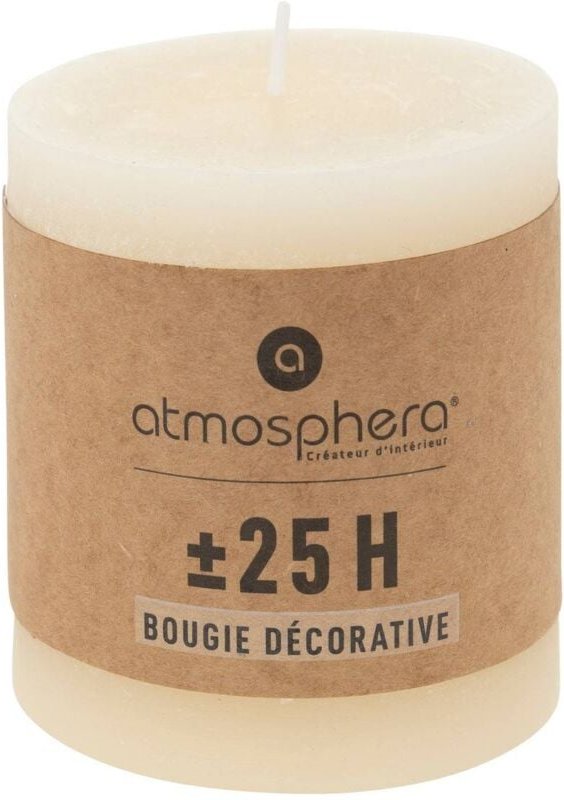 Atmosphera - Runde Kerze Olia Elfenbeinweiß - 220g créateur d'intérieur