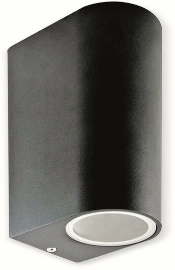 Licht-erlebnisse - Schwarze Wandlampe Außen Up & Down aalborg GU10