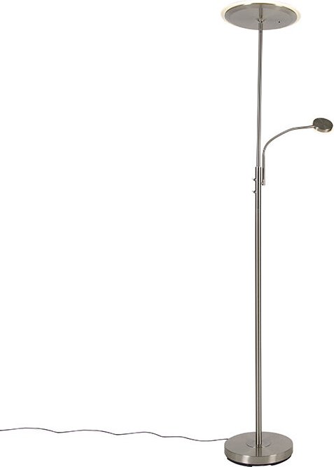 Moderne Stehlampe Stahl inkl. led mit Fernbedienung und Lesearm - Strela