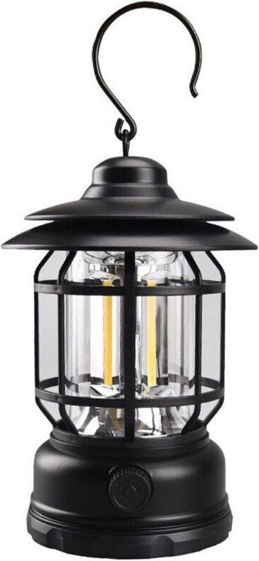 Vintage-LED-Campinglaterne, 1000 lm, solarbetrieben und über usb wiederaufladbar, cob, tragbar, wasserabweisend, Notfall...