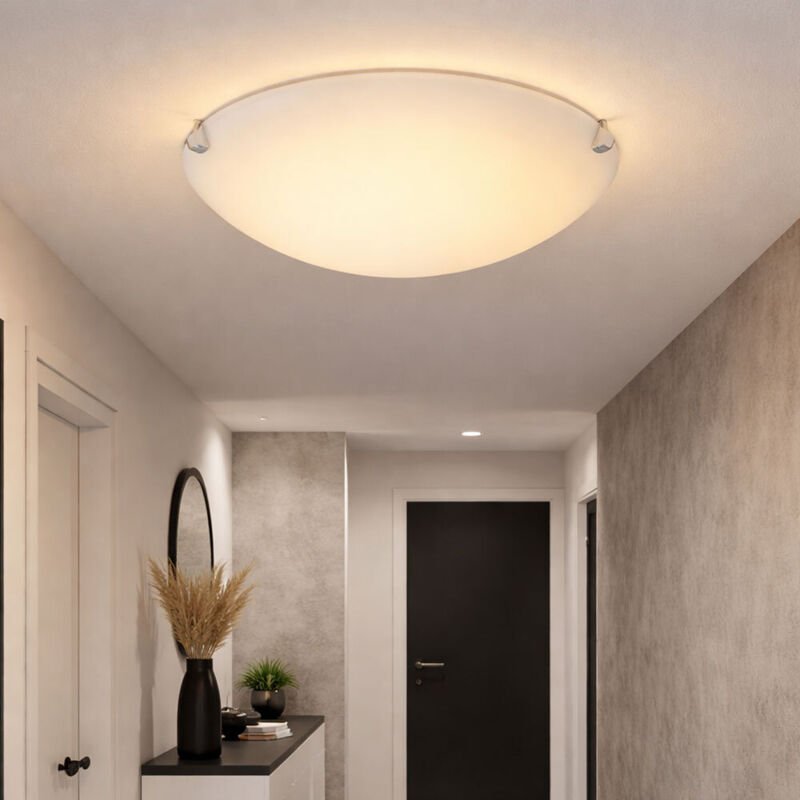 Thumbnail - Deckenleuchte Deckenlampe Wohnzimmerleuchte LED Glas satiniert weiß D 30 cm