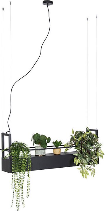 Industrielle Hängelampe schwarz mit Gestell 4-flammig GU10 - Cage Rack