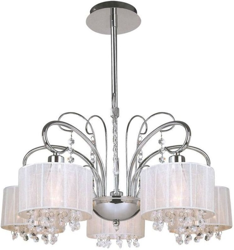 Span - Hängender Anhänger Festes Chrom 5 Licht mit Kristallschirm, E14 - Italux