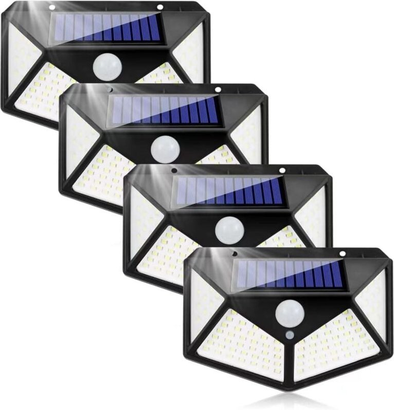 Solarleuchte für den Außenbereich, Bewegungsmelder, LED-Projektor, Außenwandbeleuchtung, Solarstrahler, IP65, wasserdich...