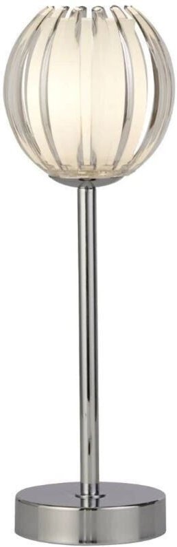 Searchlight Blossom Tischlampe mit 1 Licht, Chrommetall, klarer Acrylschirm