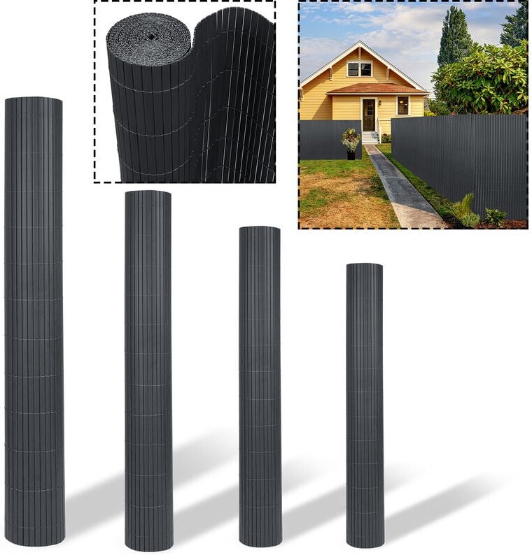 Sichtschutzmatte pvc 180x500cm - Sichtschutzzaun Anthrazit Windschutz fur Garten Balkon und Terrasse (180x500cm,Anthrazi...