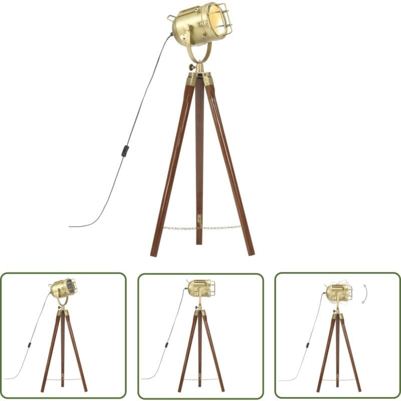 Prolenta Premium - The Living Store Stehleuchte Dreibein Massivholz Mango 97 cm - Stehlampe - Vintage Lampe - Holzhilfe ...
