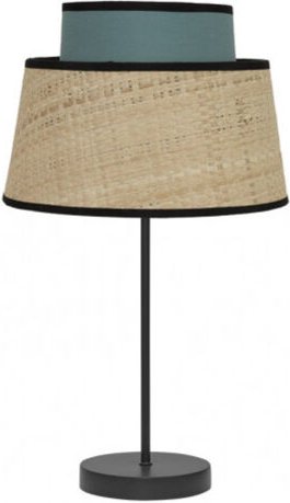 Fabrilamp Tischleuchte Modell jia mit türkisfarbenen Details